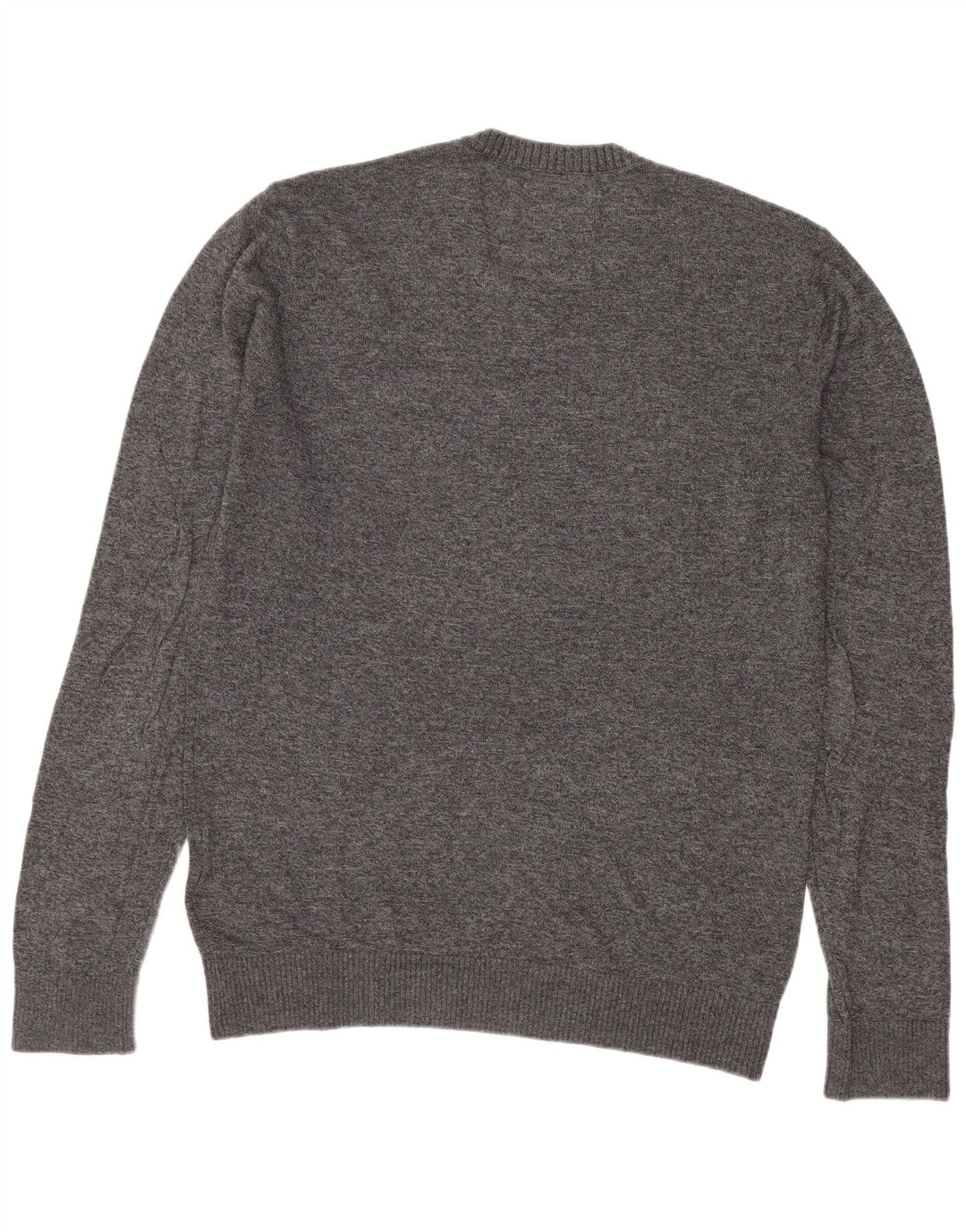 Hollister Mens V-Neck Jumper Sweater Medium Grey Cotton