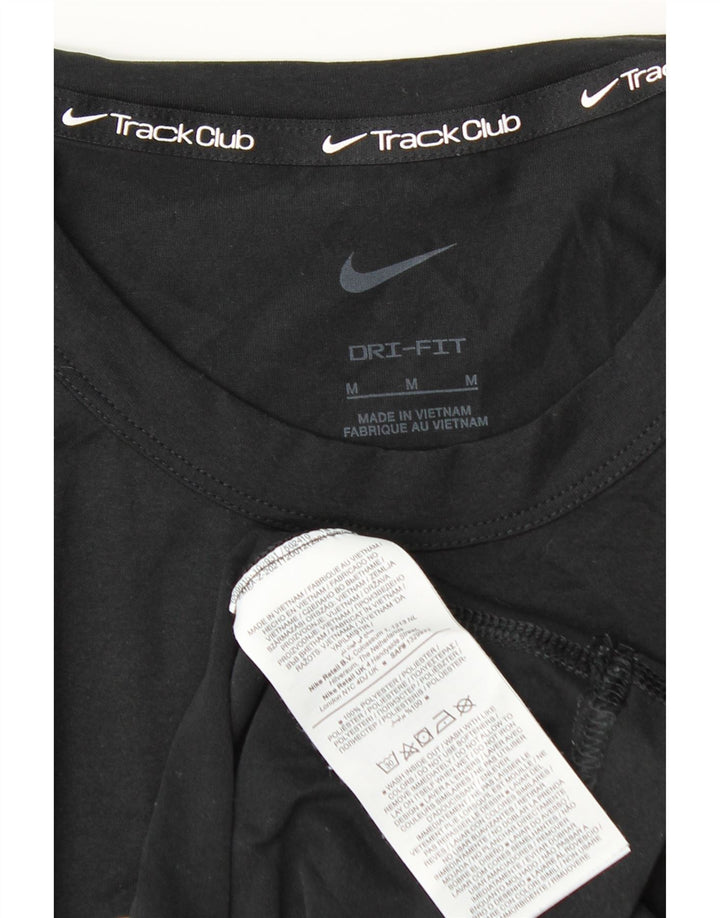 NIKE Mens Dri Fit Graphic T-Shirt Top Medium Black Polyester