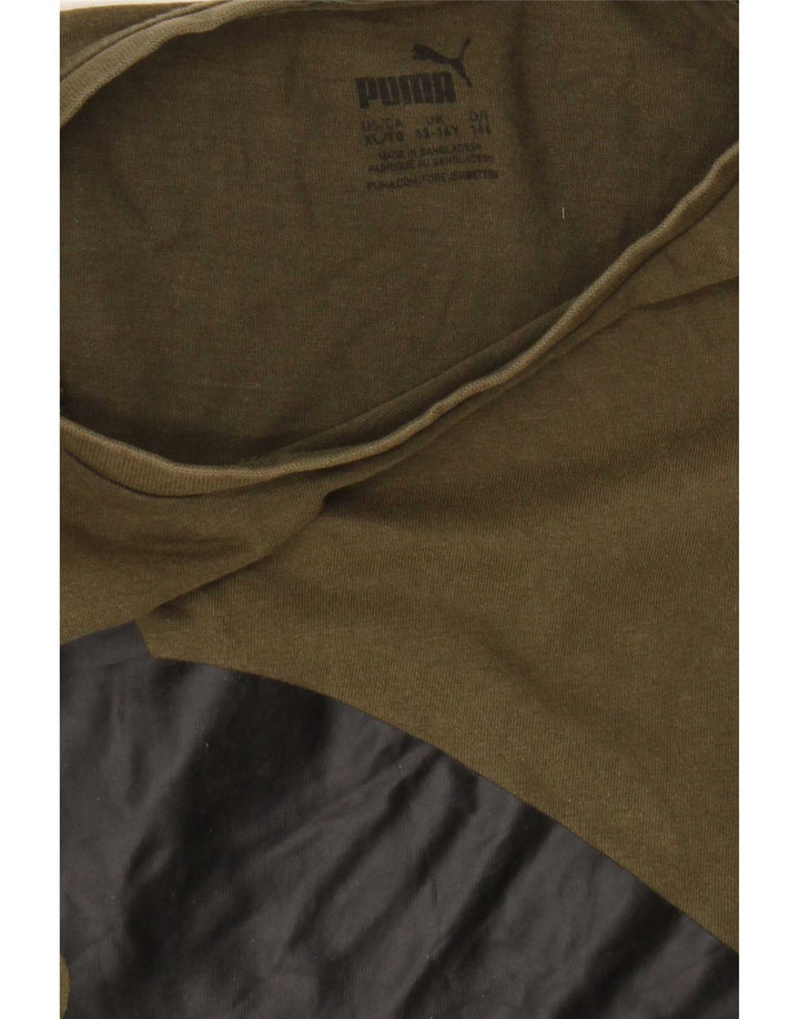 Puma Boys Graphic T-Shirt Top 13-14 Years Khaki