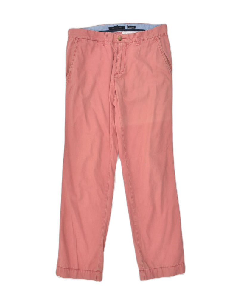 TOMMY HILFIGER Mens Slim Fit Casual Trousers W30 L30 Pink Cotton | Vintage Tommy Hilfiger | Thrift | Second-Hand Tommy Hilfiger | Used Clothing | Messina Hembry 