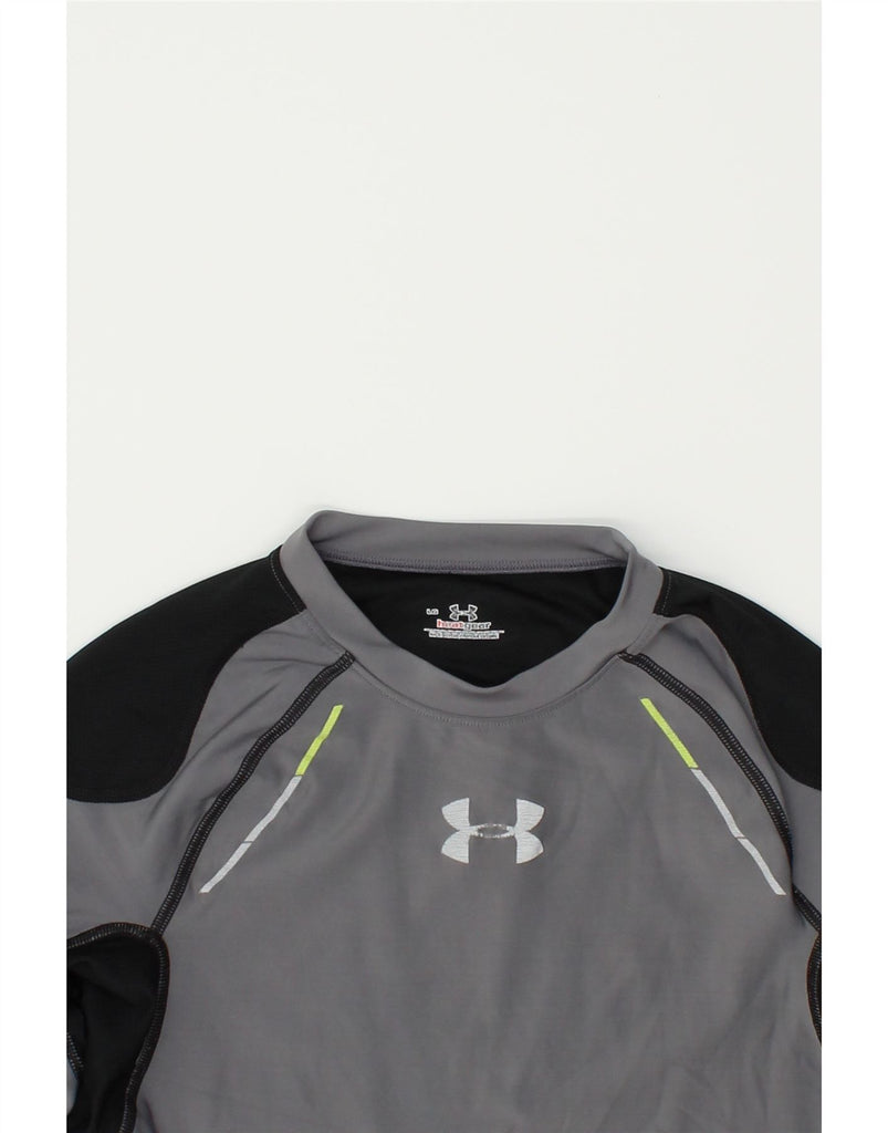 UNDER ARMOUR Womens Top Long Sleeve UK 14 Large Grey Colourblock Nylon | Vintage Under Armour | Thrift | Second-Hand Under Armour | Used Clothing | Messina Hembry 