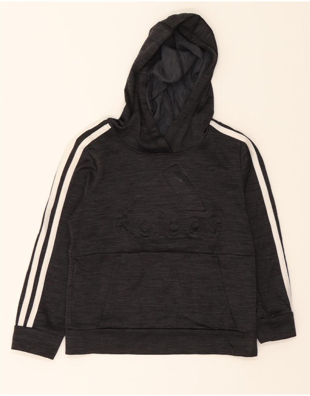 ADIDAS Boys Graphic Hoodie Jumper 4-5 Years Black Polyester Vintage Adidas and Second-Hand Adidas from Messina Hembry 