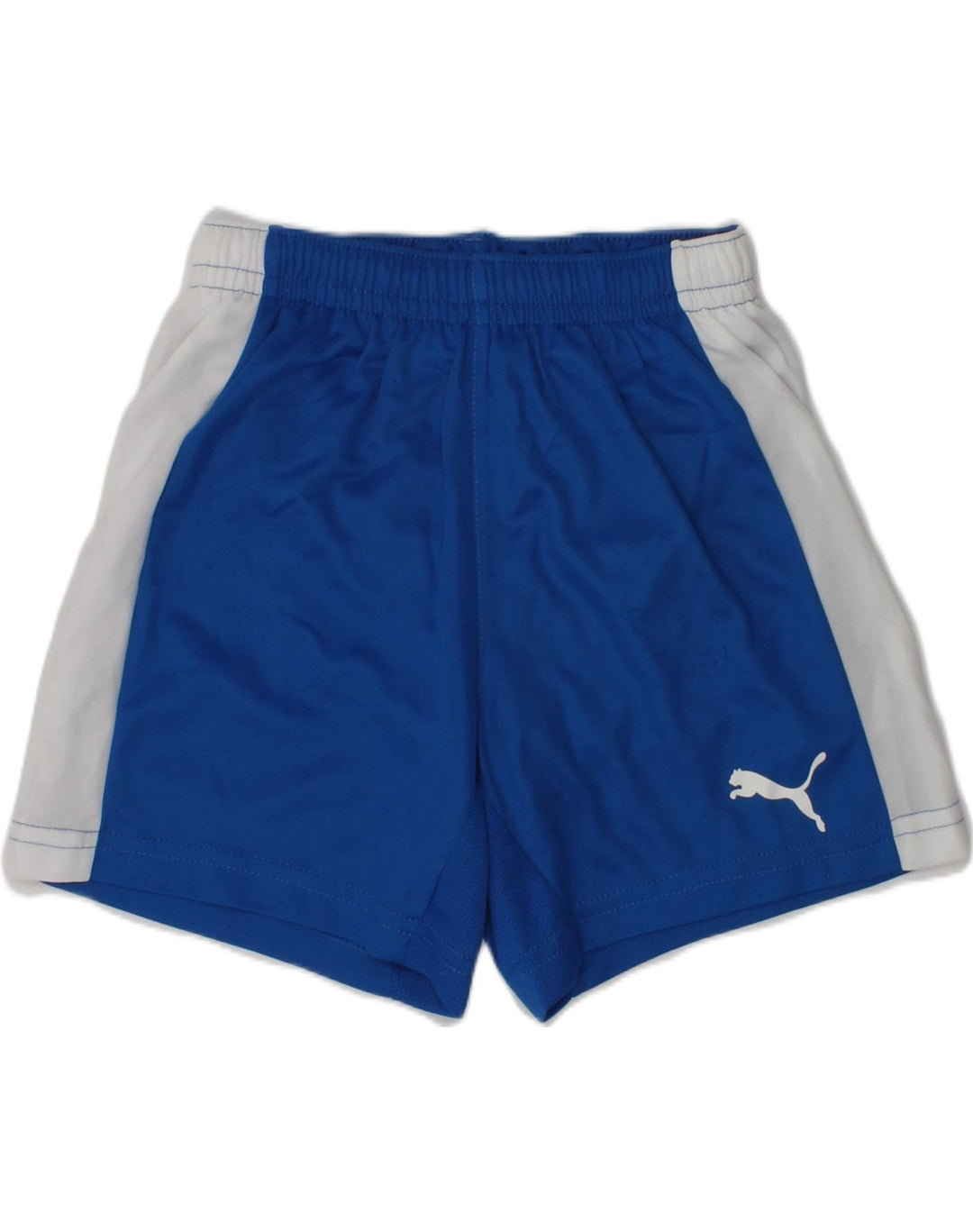 PUMA Boys Sport Shorts 7-8 Years Blue Colourblock Polyester | Vintage Puma | Thrift | Second-Hand Puma | Used Clothing | Messina Hembry 
