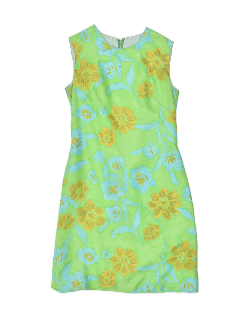 VERA MONT Womens Sleeveless Basic Dress EU 36 Small Green Floral | Vintage Vera Mont | Thrift | Second-Hand Vera Mont | Used Clothing | Messina Hembry 