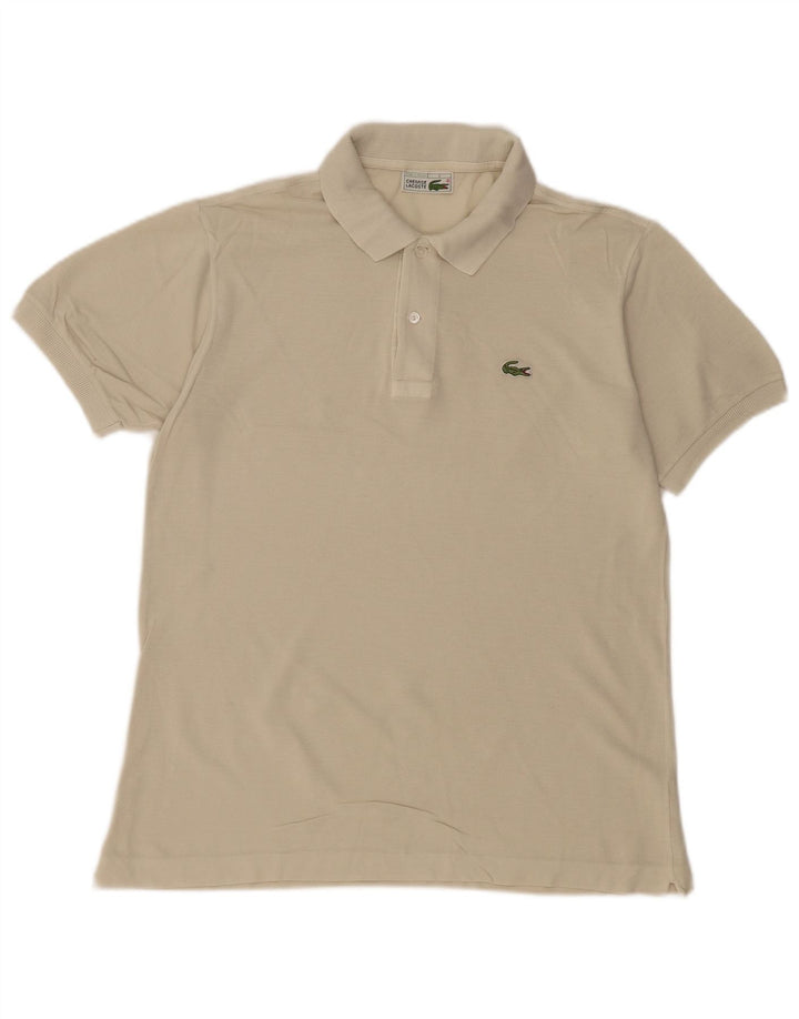 Lacoste Mens Polo Shirt Size 4 Medium Beige Cotton
