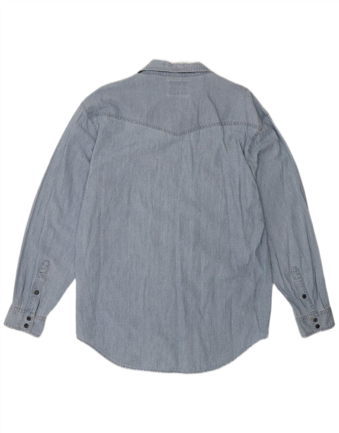 Wrangler Mens Denim Shirt Large Blue Cotton