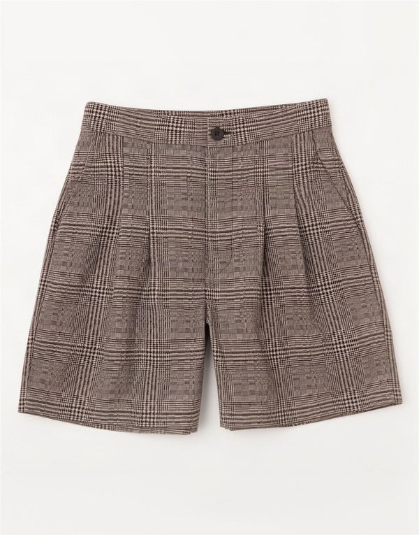 Reiss Womens Pegged Chino Shorts UK 8 Small W26 Grey Check Wool