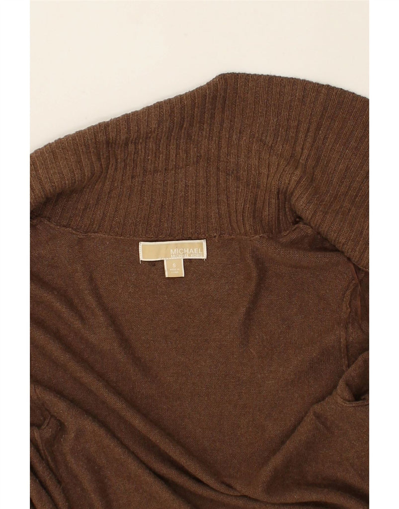 MICHAEL KORS Womens Cardigan Sweater UK 10 Small Brown Viscose | Vintage Michael Kors | Thrift | Second-Hand Michael Kors | Used Clothing | Messina Hembry 