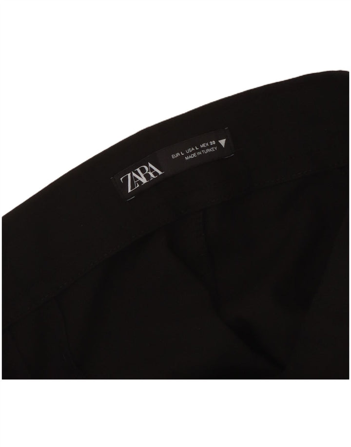 Zara Womens Regular Straight Casual Trousers Large W32 L26 Black