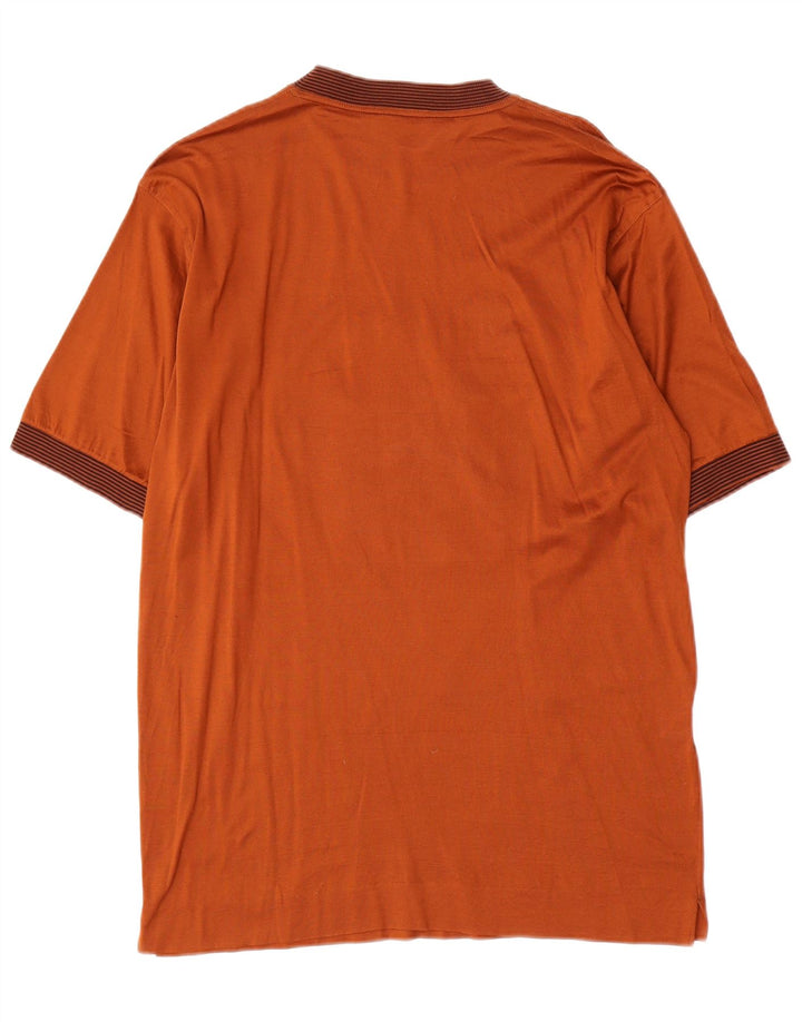 Vintage Mens Graphic T-Shirt Top Medium Brown