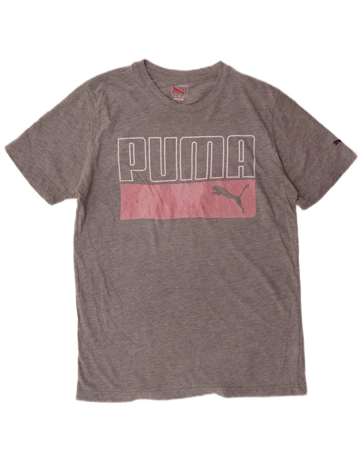 PUMA Mens Graphic T-Shirt Top Medium Grey Cotton