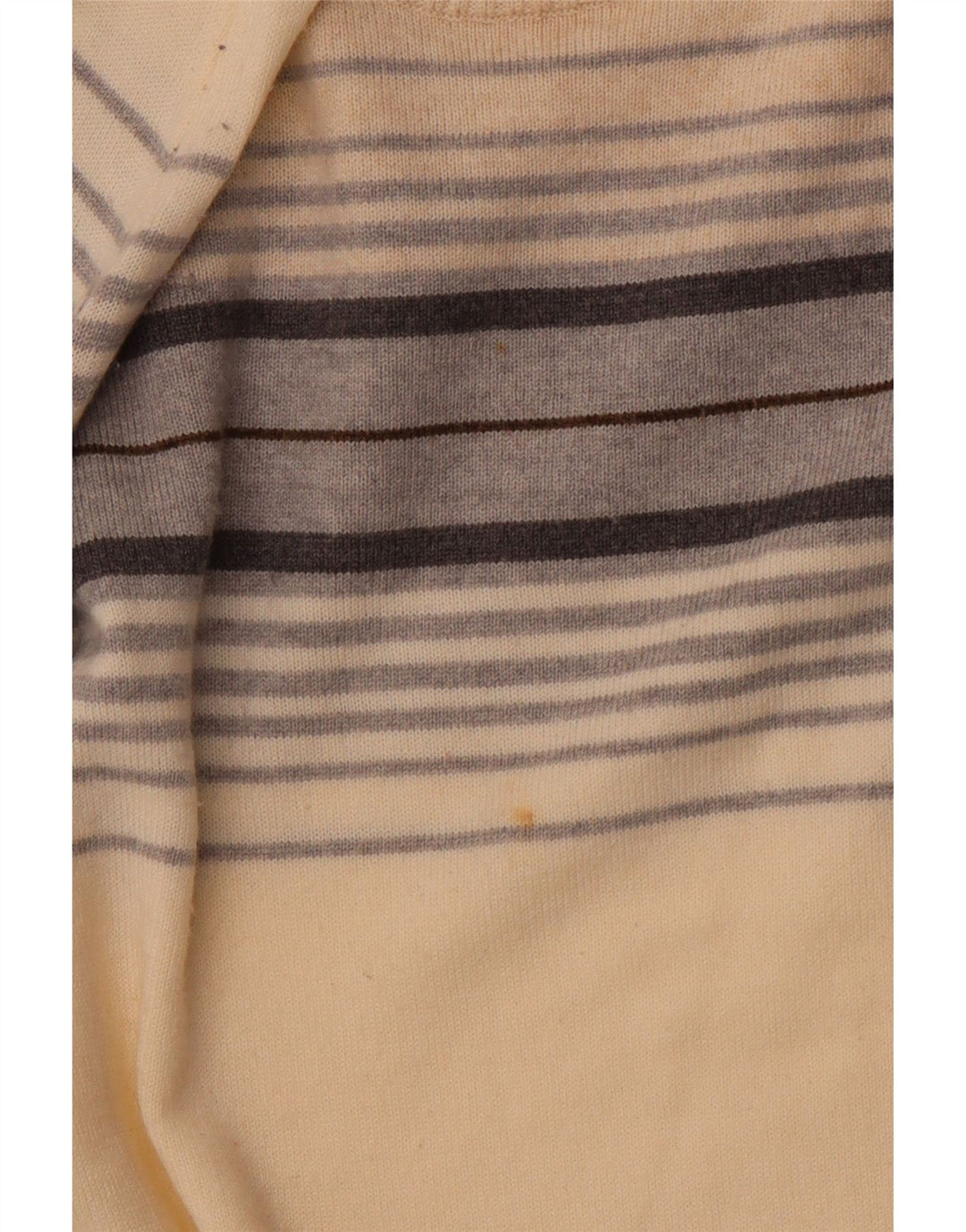 ENERGIE Mens Crew Neck Jumper Sweater Medium Beige Striped