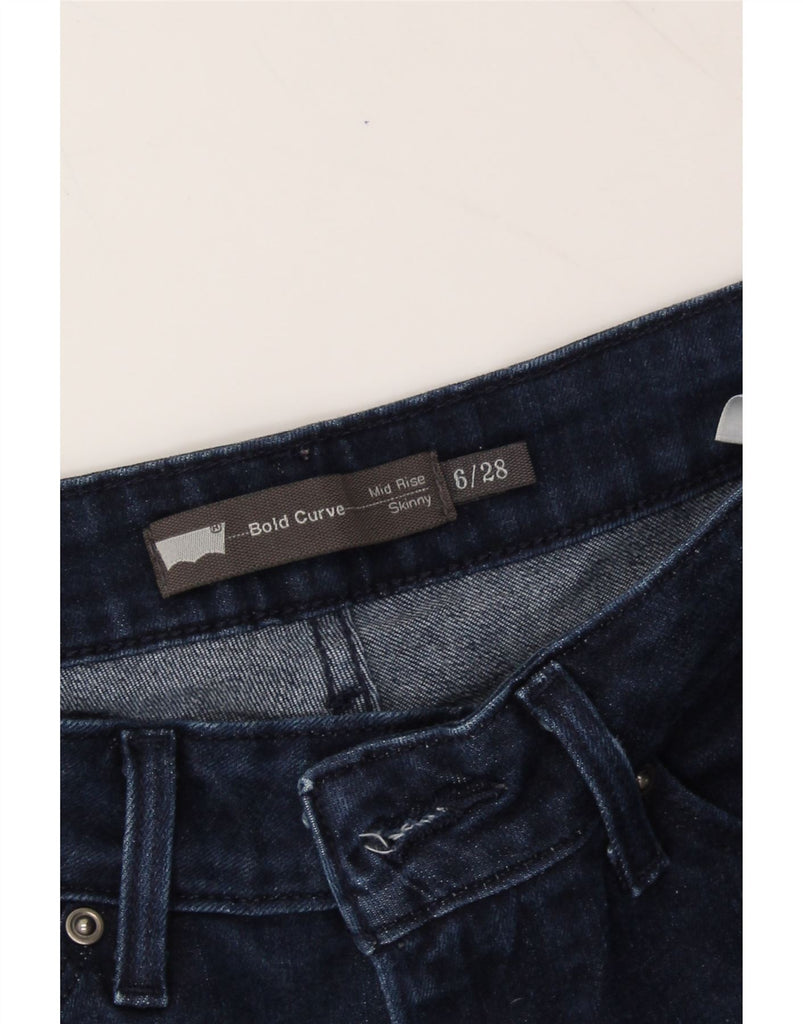 LEVI'S Womens Bold Curve Skinny Jeans US 6 Medium W28 L30 Navy Blue Vintage Levi's and Second-Hand Levi's from Messina Hembry 