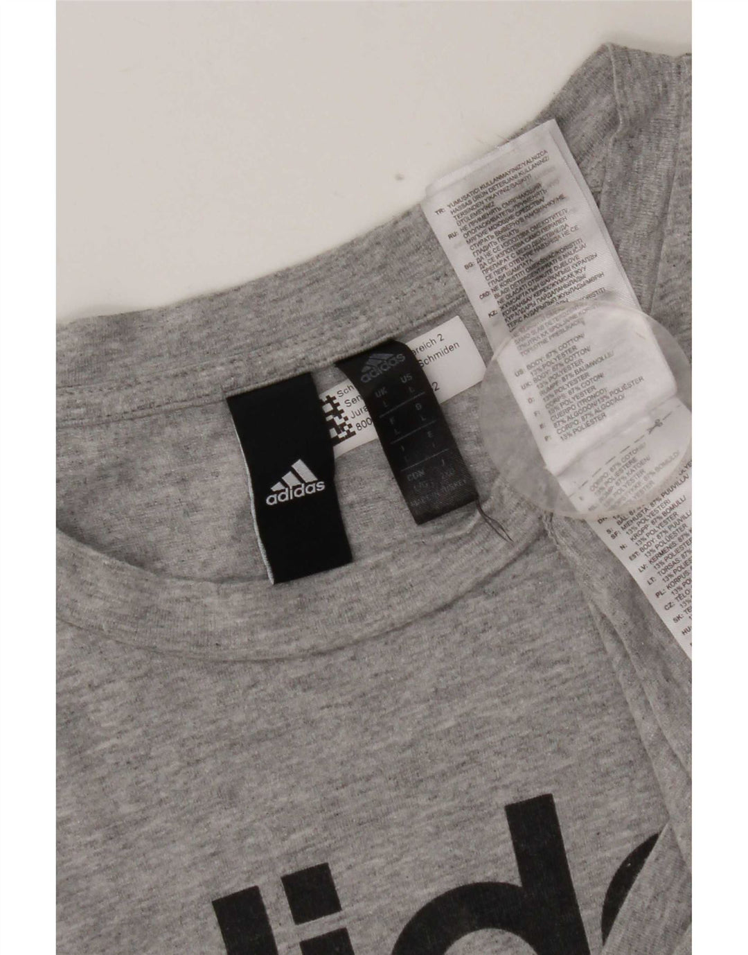 Adidas Mens Graphic T-Shirt Top Large Grey Cotton