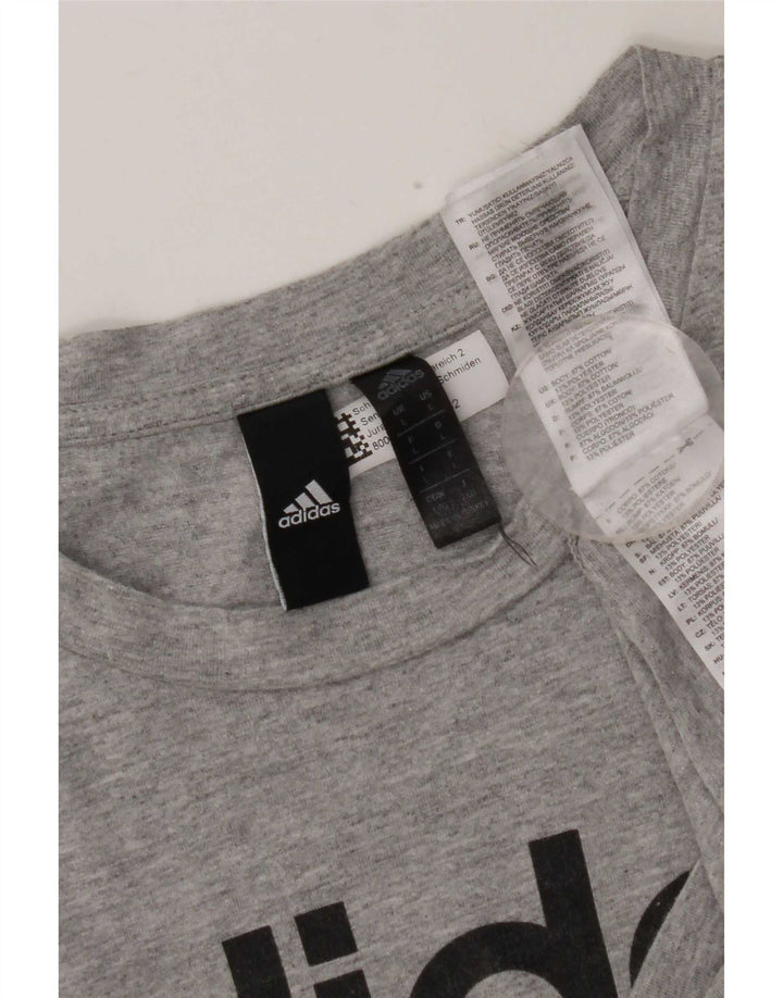 Adidas Mens Graphic T-Shirt Top Large Grey Cotton