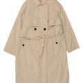Zara Womens Trench Coat UK 14 Medium Beige Cotton