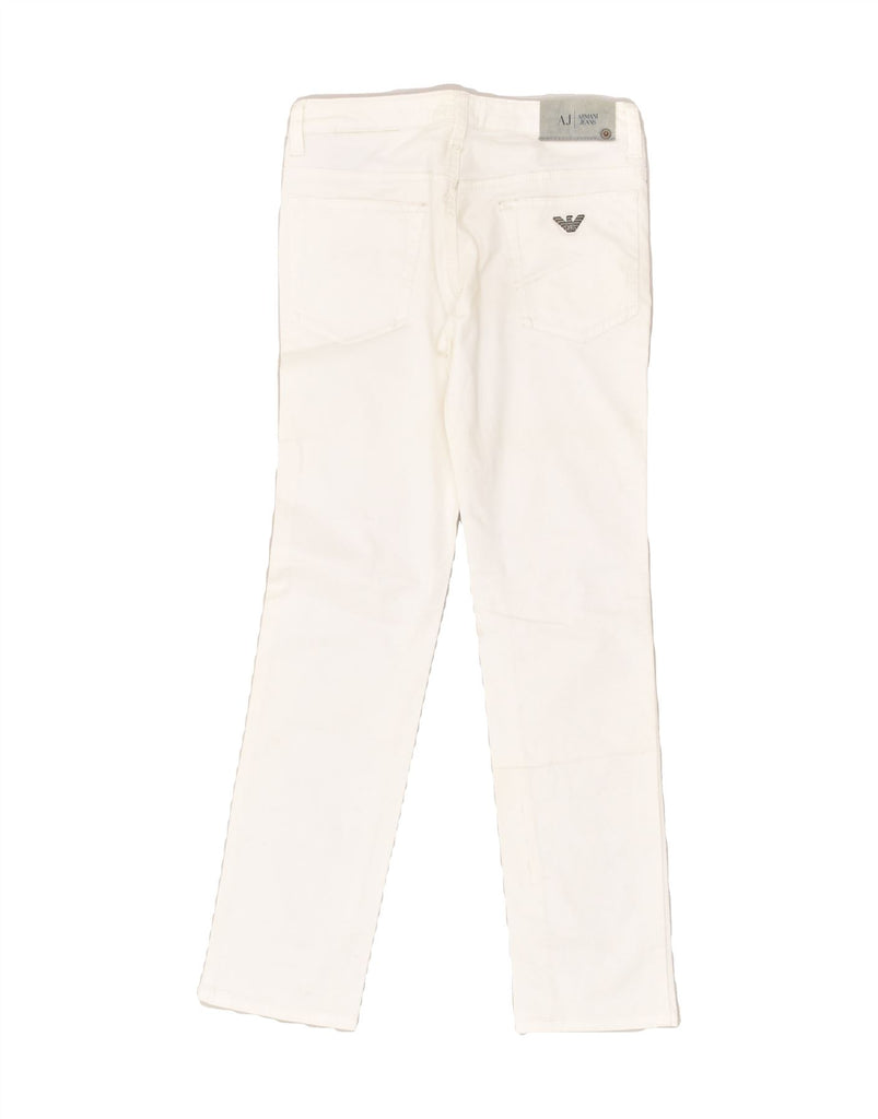 ARMANI JUNIOR Girls Slim Jeans 10-11 Years W25 L26  White Cotton | Vintage Armani Junior | Thrift | Second-Hand Armani Junior | Used Clothing | Messina Hembry 