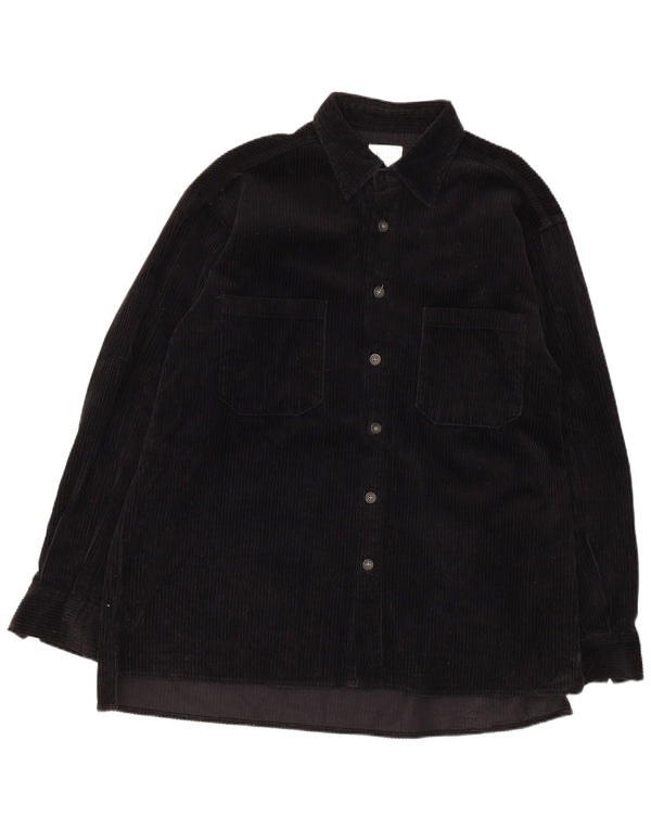 Rifle Mens Corduroy Shirt Large Black Cotton