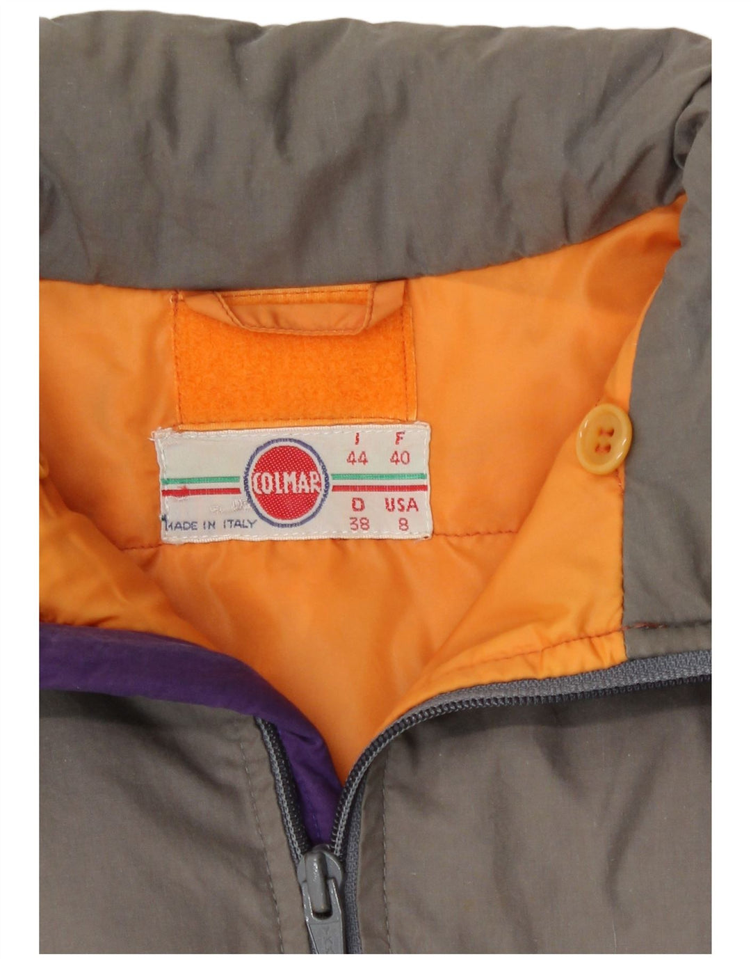 Colmar Womens Ski Jacket IT 44 Medium Grey Colourblock Cotton Retro