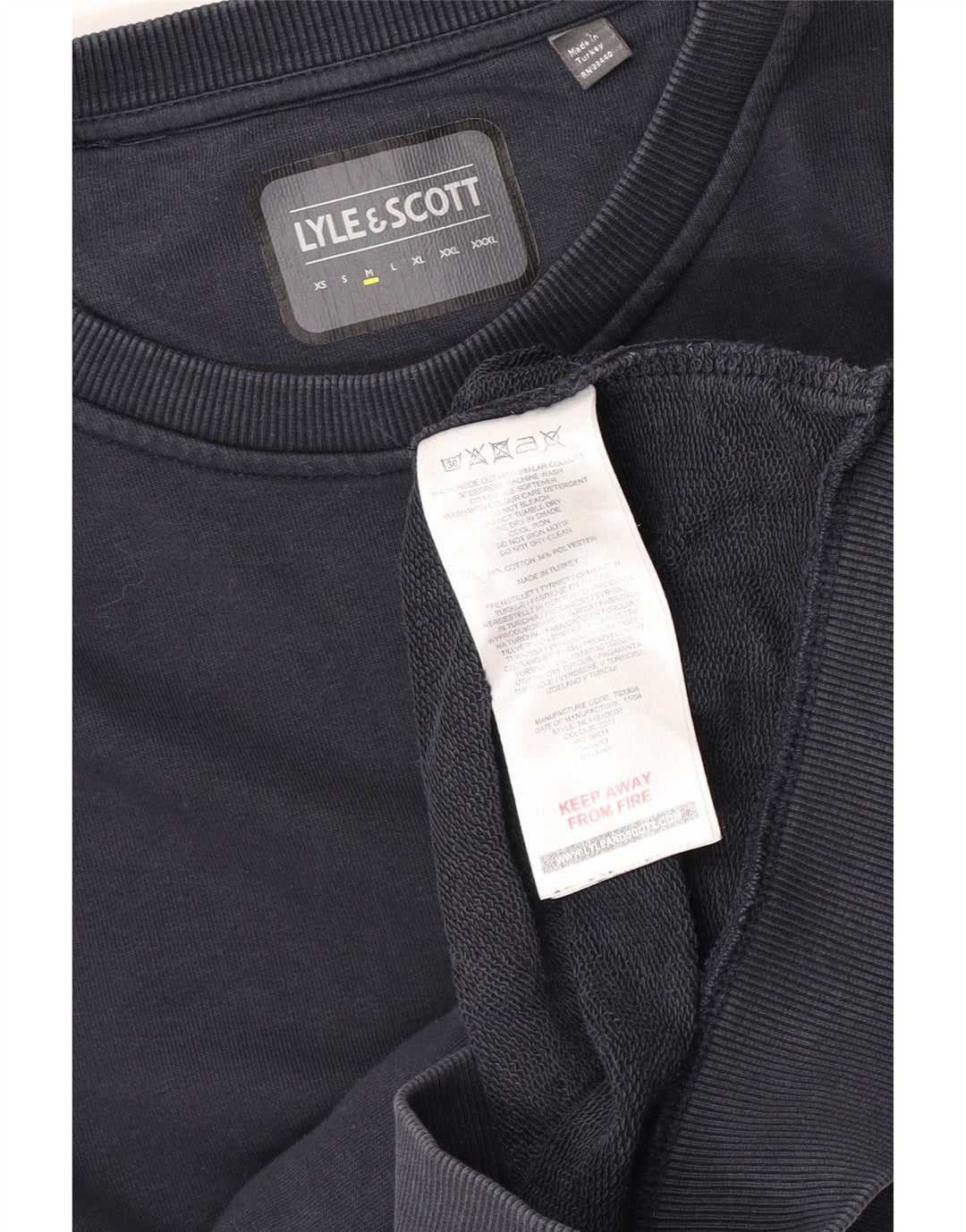 Lyle & Scott Mens Sweatshirt Jumper Medium Navy Blue Cotton
