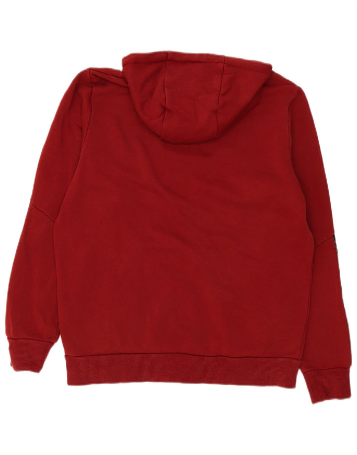 Puma Mens Graphic Hoodie Jumper Medium Burgundy Cotton