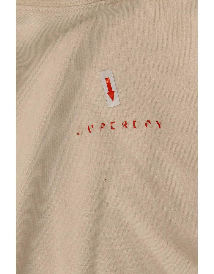 Superdry Mens Hoodie Jumper Medium Beige Cotton