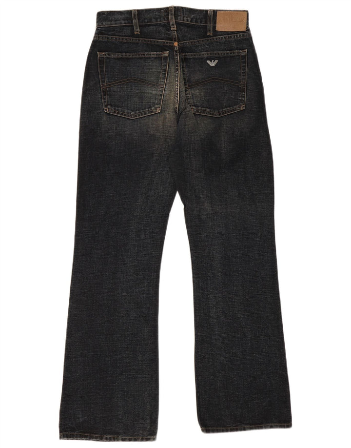 Armani Mens Bootcut Jeans W31 L31 Navy Blue Cotton