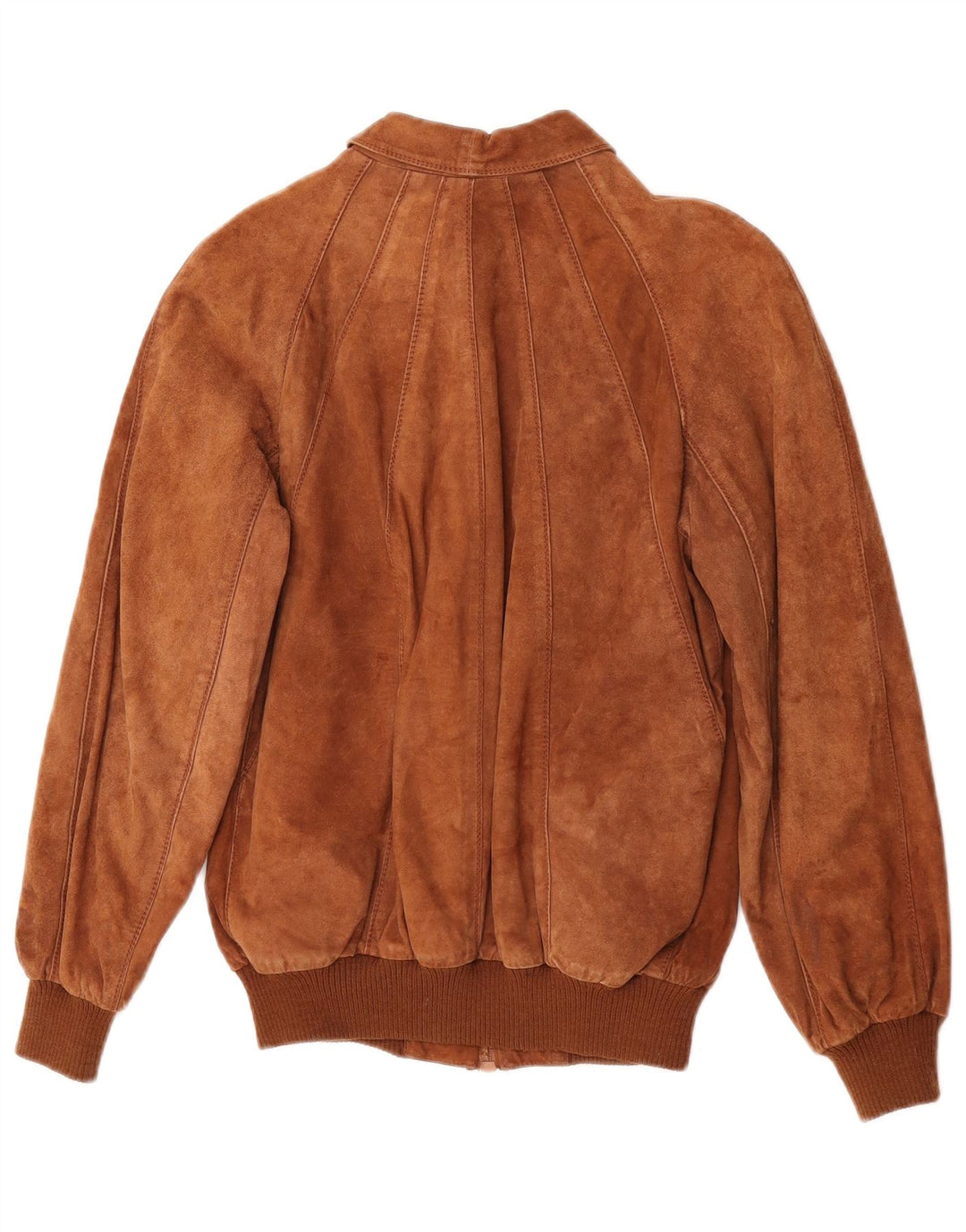 Vintage Mens Suede Bomber Jacket UK 36 Small Brown Leather