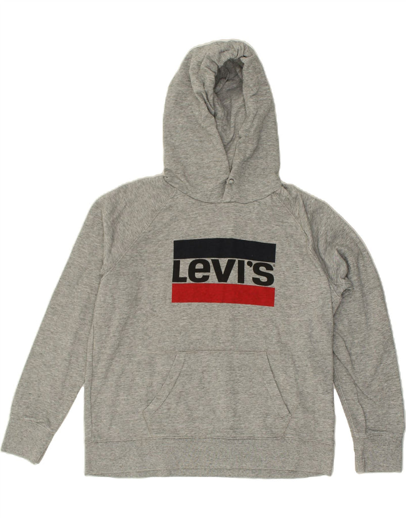 LEVI'S Mens Graphic Hoodie Jumper Medium Grey Cotton | Vintage Levi's | Thrift | Second-Hand Levi's | Used Clothing | Messina Hembry 