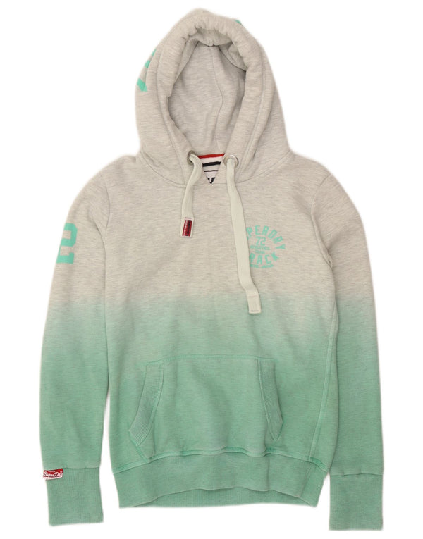 Superdry Womens Graphic Hoodie Jumper UK 10 Small Green Colourblock