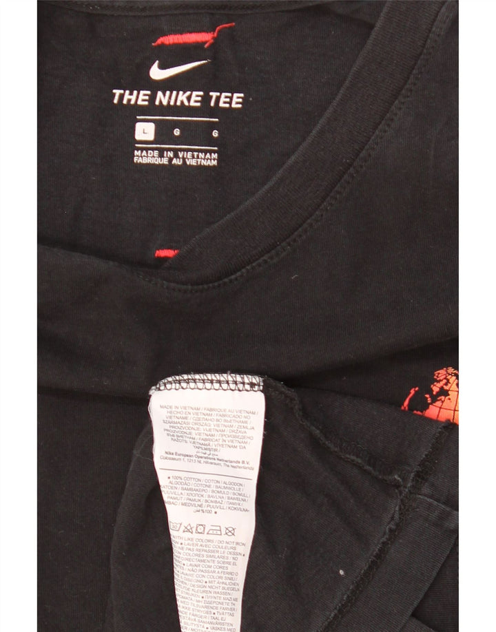 Nike Mens Graphic T-Shirt Top Large Black Cotton