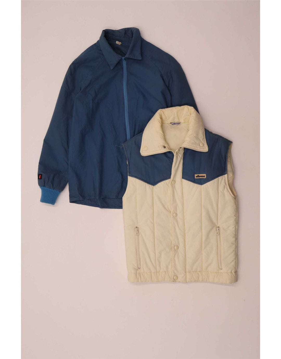 Ellesse Womens Windbreaker Jacket IT 44 Medium Blue Colourblock Cotton