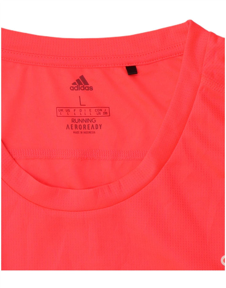 Adidas Mens Aeroready Graphic T-Shirt Top Large Pink Polyester