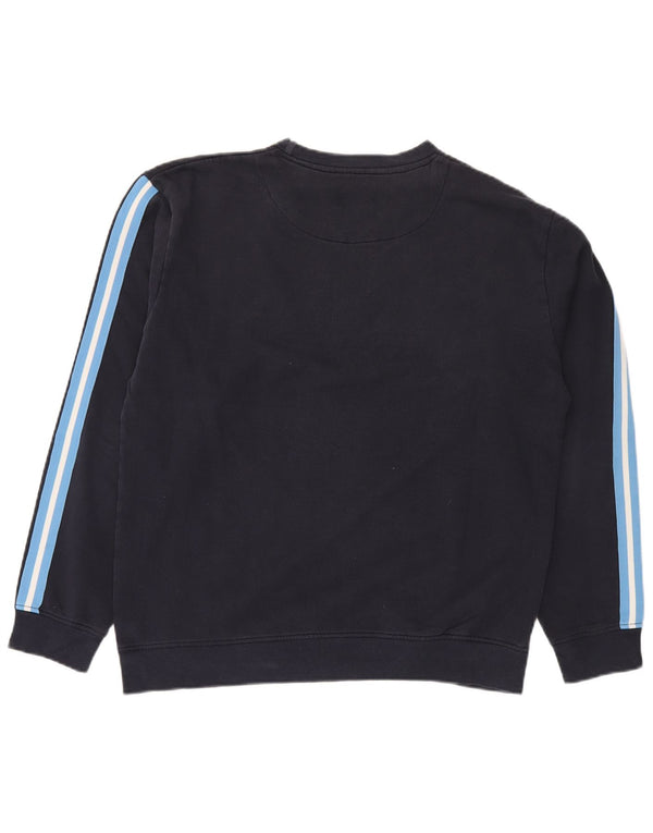 Sergio Tacchini Mens Graphic Sweatshirt Jumper Large Navy Blue Colourblock