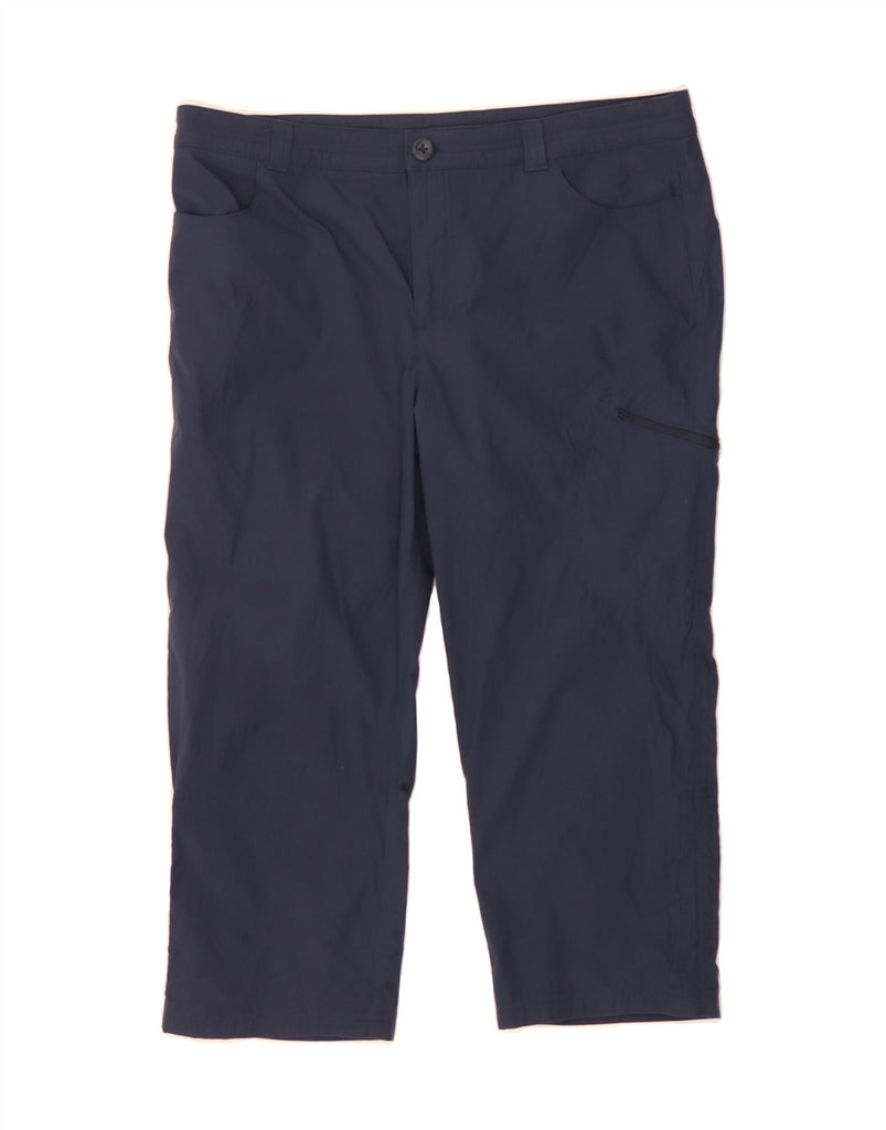 EDDIE BAUER Womens Straight Capri Trousers US 12 Large W36 L20 Navy Blue Vintage Eddie Bauer and Second-Hand Eddie Bauer from Messina Hembry 