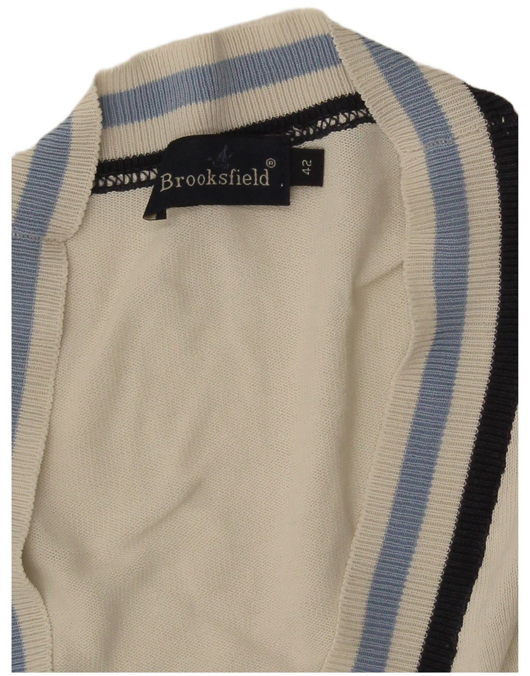 Brooksfield Womens 3/4 Sleeve Cardigan Sweater IT 42 Medium Off White