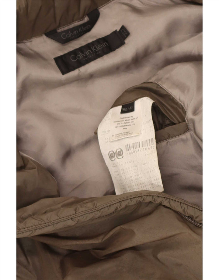 Calvin Klein Mens Padded Jacket IT 50 Large Khaki Polyamide