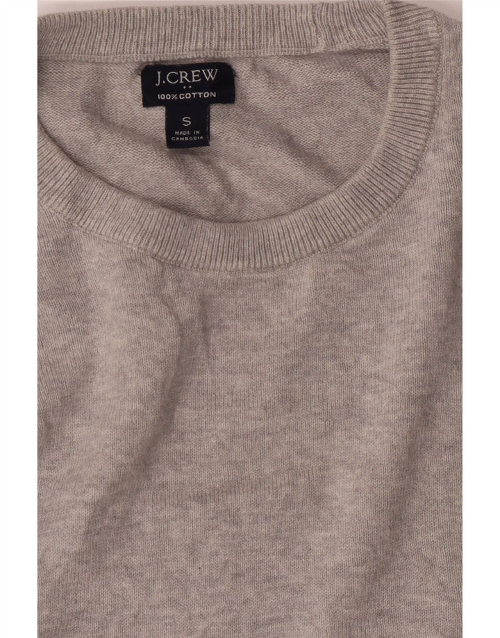 J. CREW Womens Oversized Crew Neck Jumper Sweater UK 10 Small Grey Cotton Vintage J. Crew and Second-Hand J. Crew from Messina Hembry 