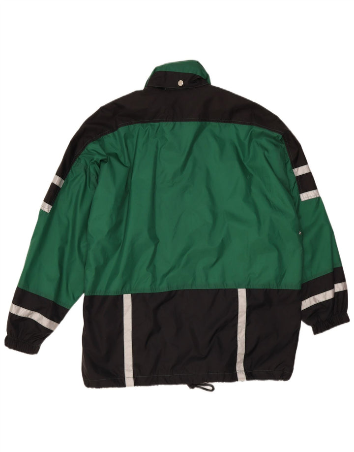 San Marco Mens Hooded Tracksuit Top Jacket Medium Green Colourblock