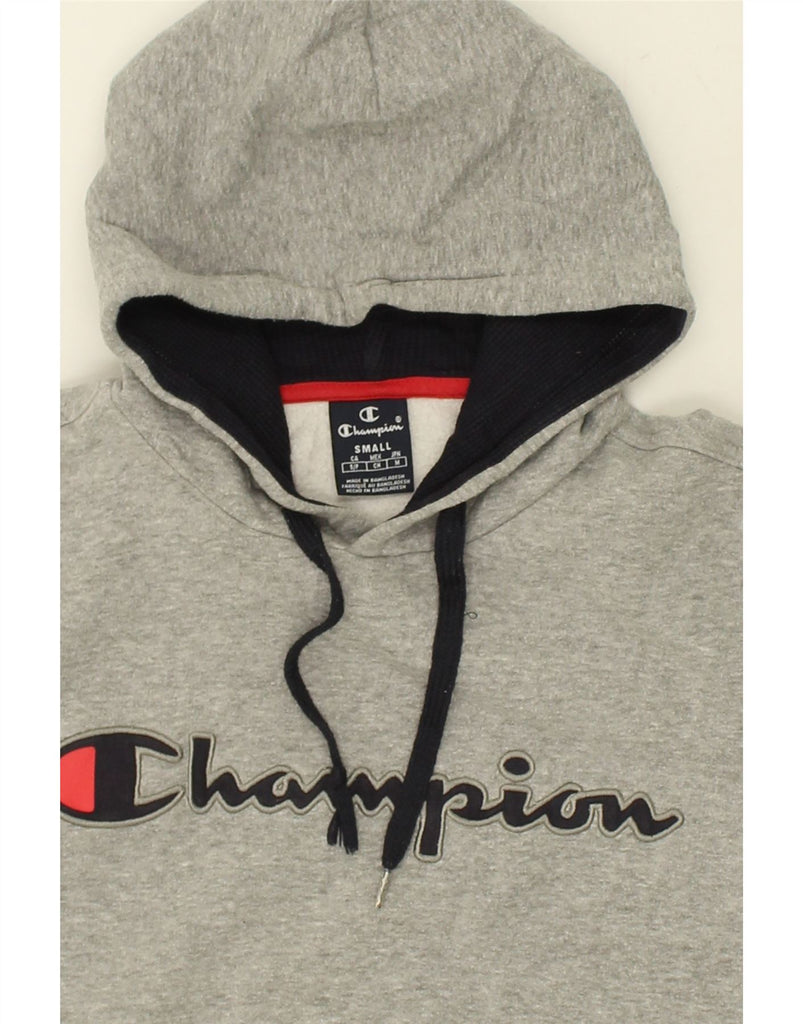 CHAMPION Mens Graphic Hoodie Jumper Small Grey Cotton | Vintage Champion | Thrift | Second-Hand Champion | Used Clothing | Messina Hembry 