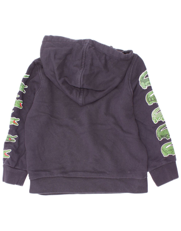 Lacoste Boys Graphic Hoodie Jumper 5-6 Years Navy Blue Cotton