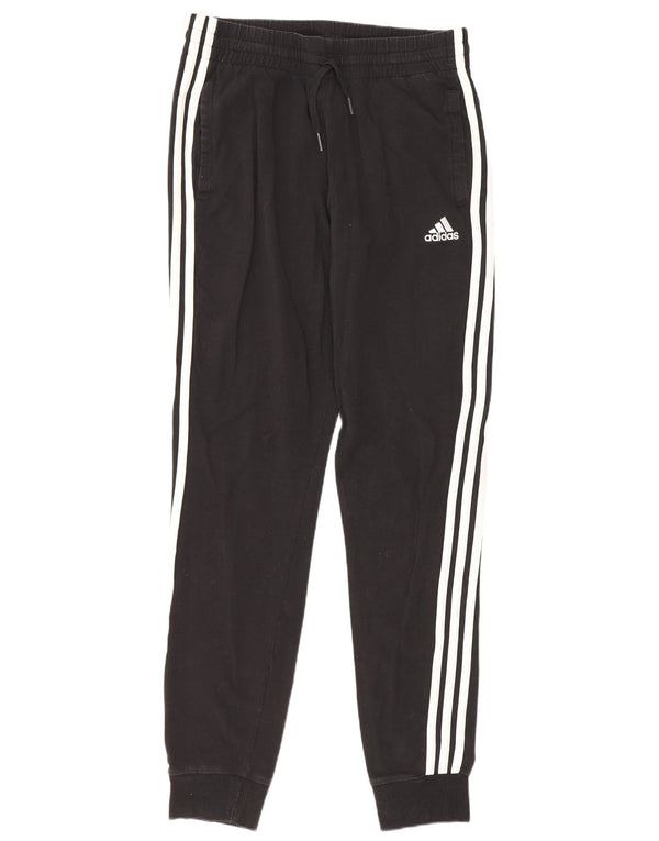 Adidas Womens Tracksuit Trousers Joggers UK 8/10 Small Black Cotton Sports