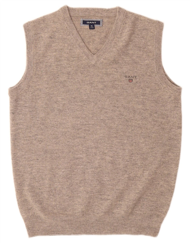 GANT Boys Vest Tank Top 14-15 Years 3XL Grey Lambswool