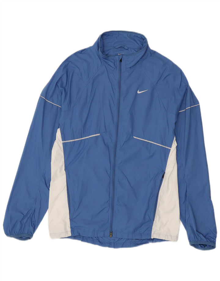 Nike Mens Tracksuit Top Jacket Small Blue Colourblock Nylon