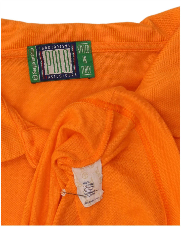 Sergio Tacchini Mens Polo Shirt XL Orange Cotton