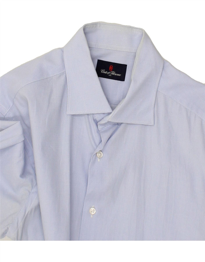 CONTE OF FLORENCE Mens Shirt Medium Blue Cotton | Vintage Conte of Florence | Thrift | Second-Hand Conte of Florence | Used Clothing | Messina Hembry 