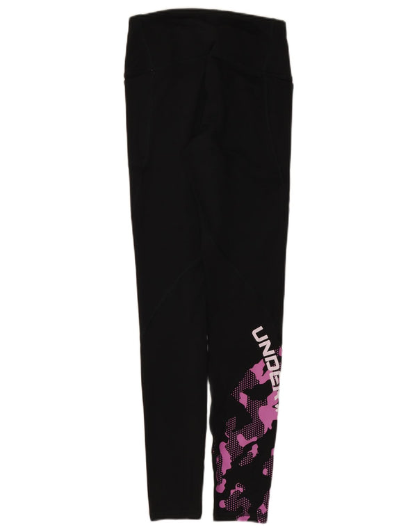 Under Armour Womens Cold Gear Graphic Leggings UK 4 XS Black Camouflage