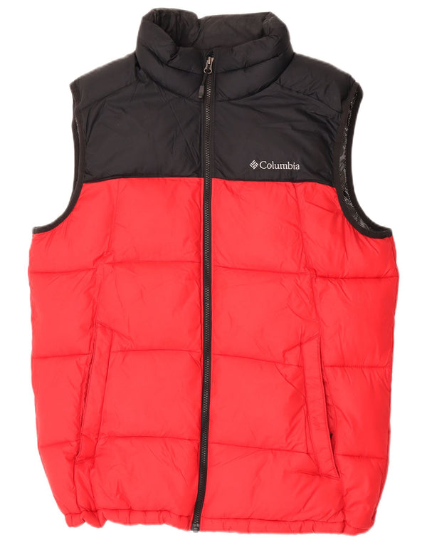 Columbia Mens Omni-Shield Graphic Padded Gilet UK 38 Medium Red Colourblock