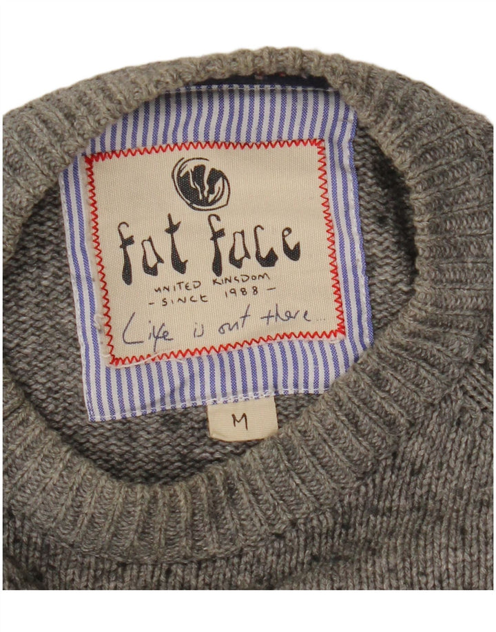 Fat Face Mens Crew Neck Jumper Sweater Medium Grey Striped