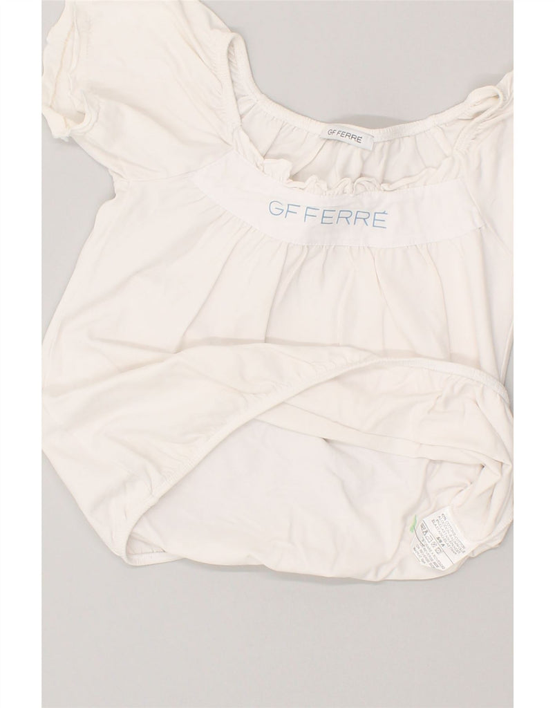 GIANFRANCO FERRE Girls Graphic T-Shirt Top 5-6 Years White Cotton | Vintage Gianfranco Ferre | Thrift | Second-Hand Gianfranco Ferre | Used Clothing | Messina Hembry 
